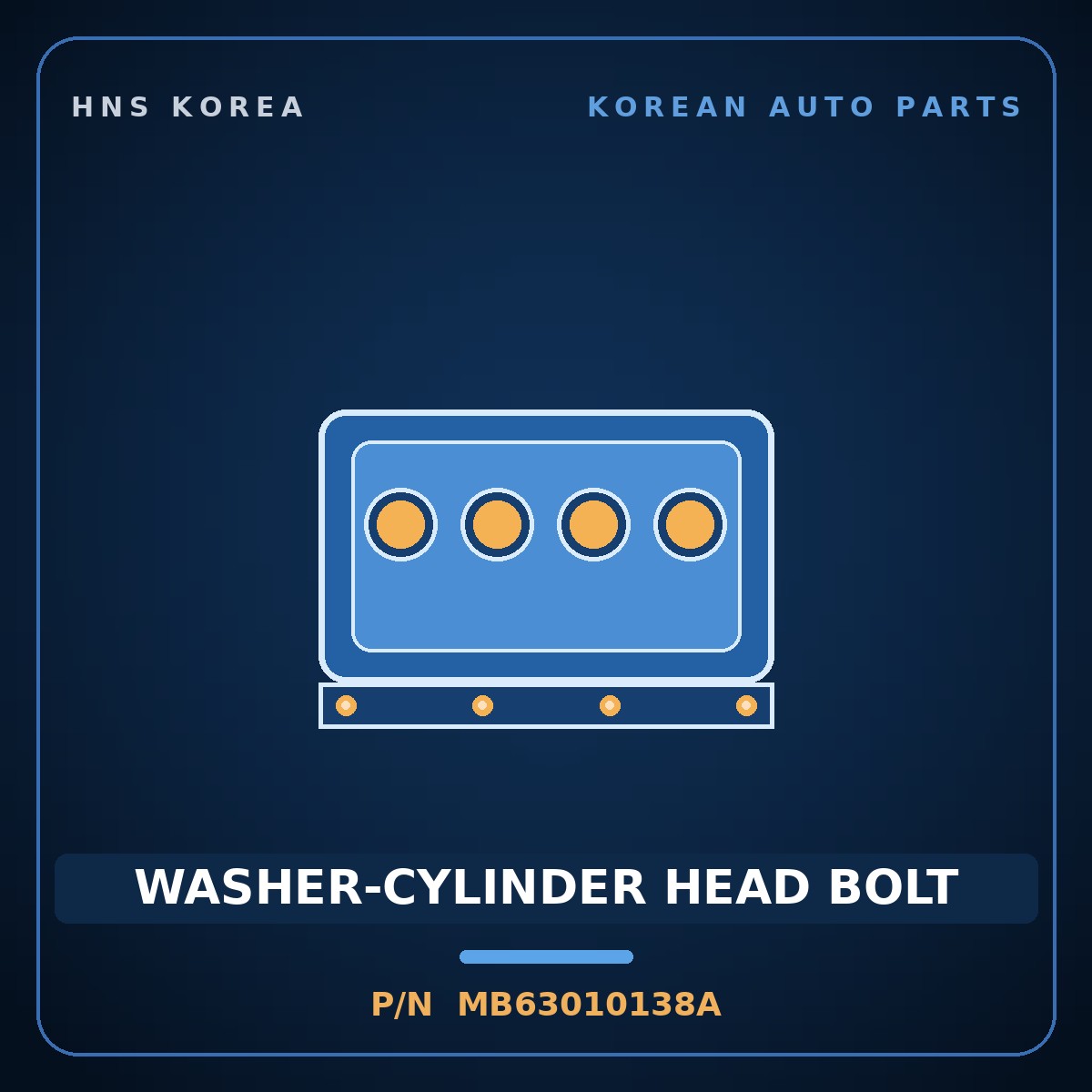 Genuine Mobis WASHER-CYLINDER HEAD BOLT MB63010138A for Cerato 1997 HNS Parts Korea
