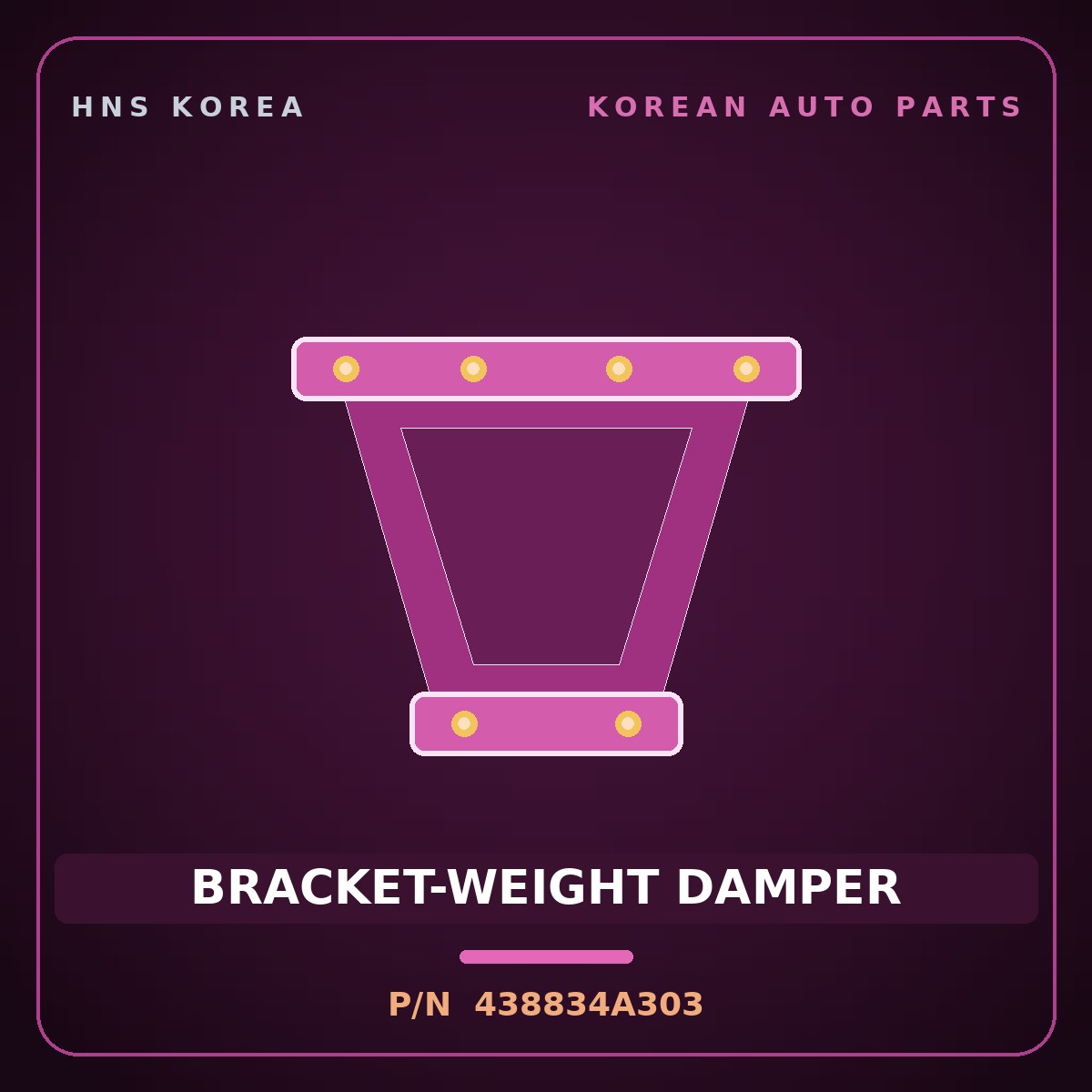 Genuine Mobis BRACKET-WEIGHT DAMPER 438834A303 for Grand Starex 1997 HNS Parts Korea
