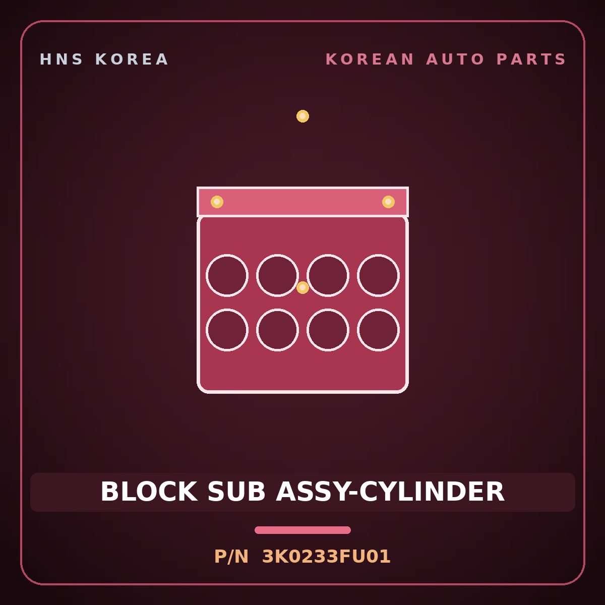 Genuine Mobis BLOCK SUB ASSY-CYLINDER 3K0233FU01 for Equus 2007 HNS Parts Korea