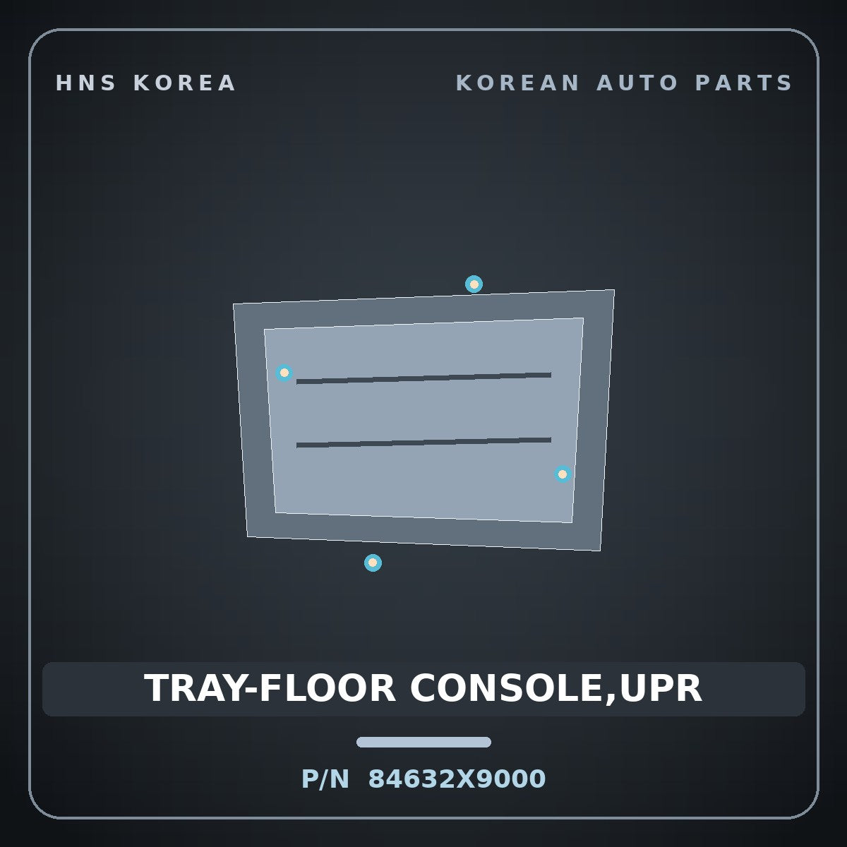 Genuine Mobis TRAY-FLOOR CONSOLE,UPR 84632X9000 for EV5 2025 HNS Parts Korea