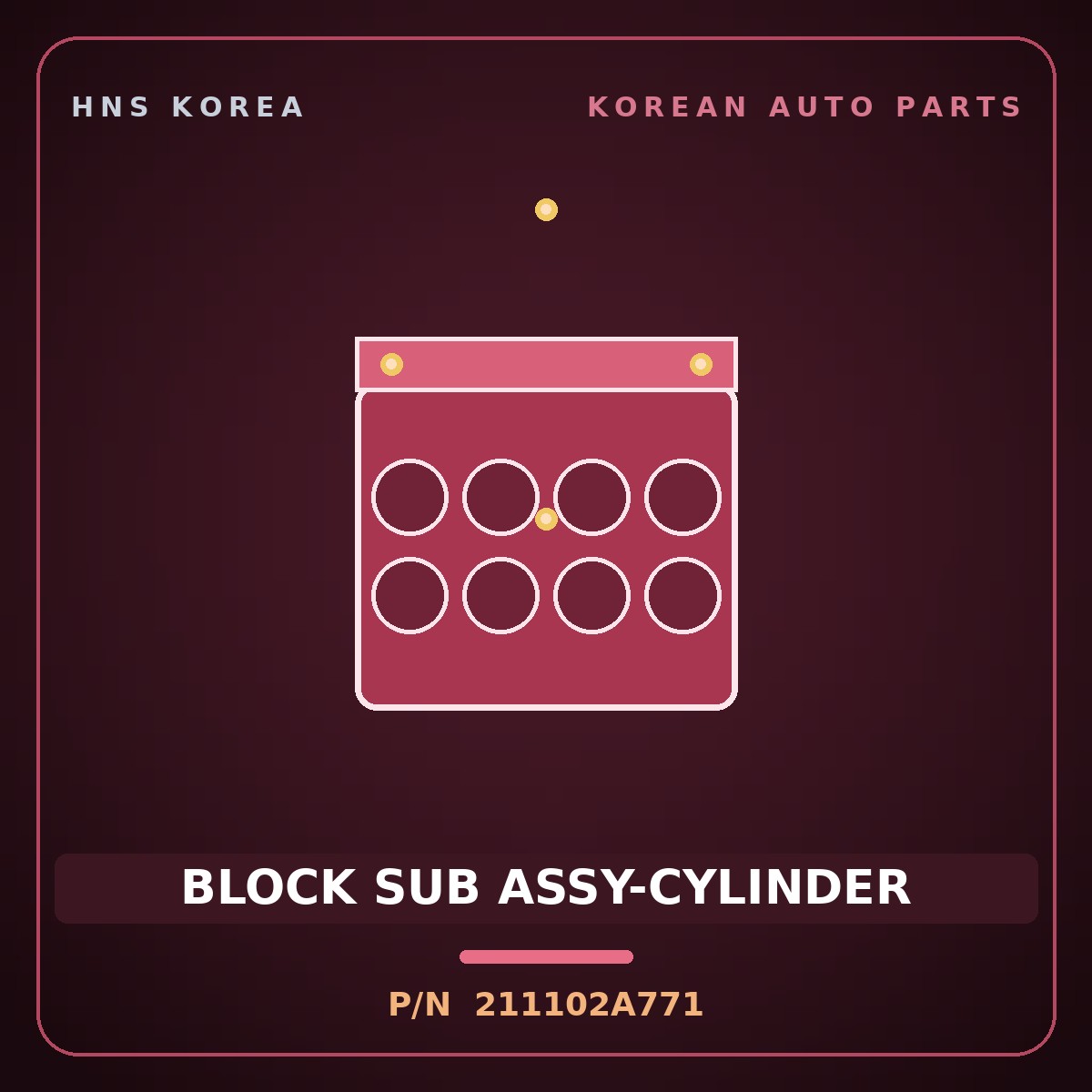 Genuine Mobis BLOCK SUB ASSY-CYLINDER 211102A771 for Stonic 2017 HNS Parts Korea