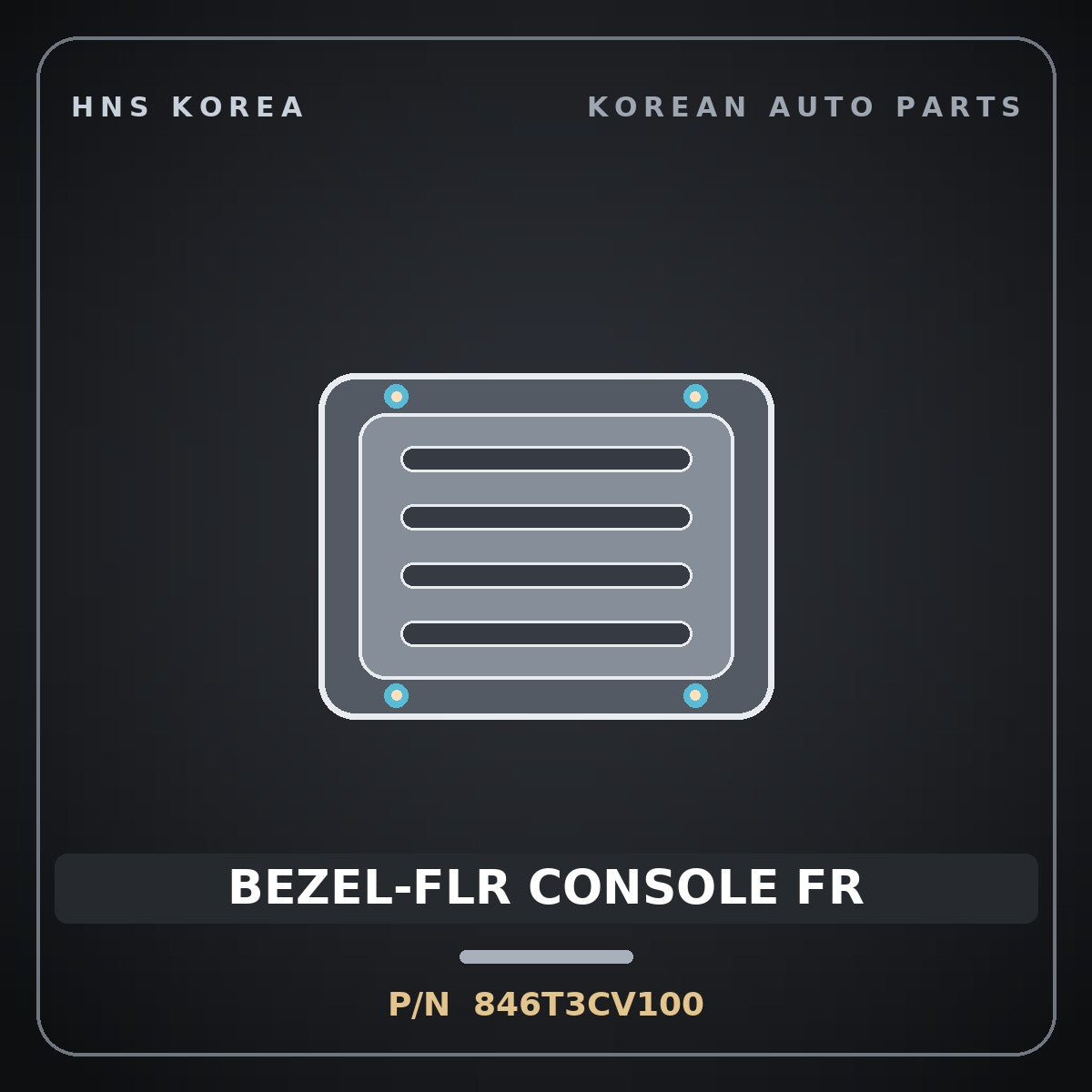 Genuine Mobis BEZEL-FLR CONSOLE FR 846T3CV100 for EV6 2021 HNS Parts Korea