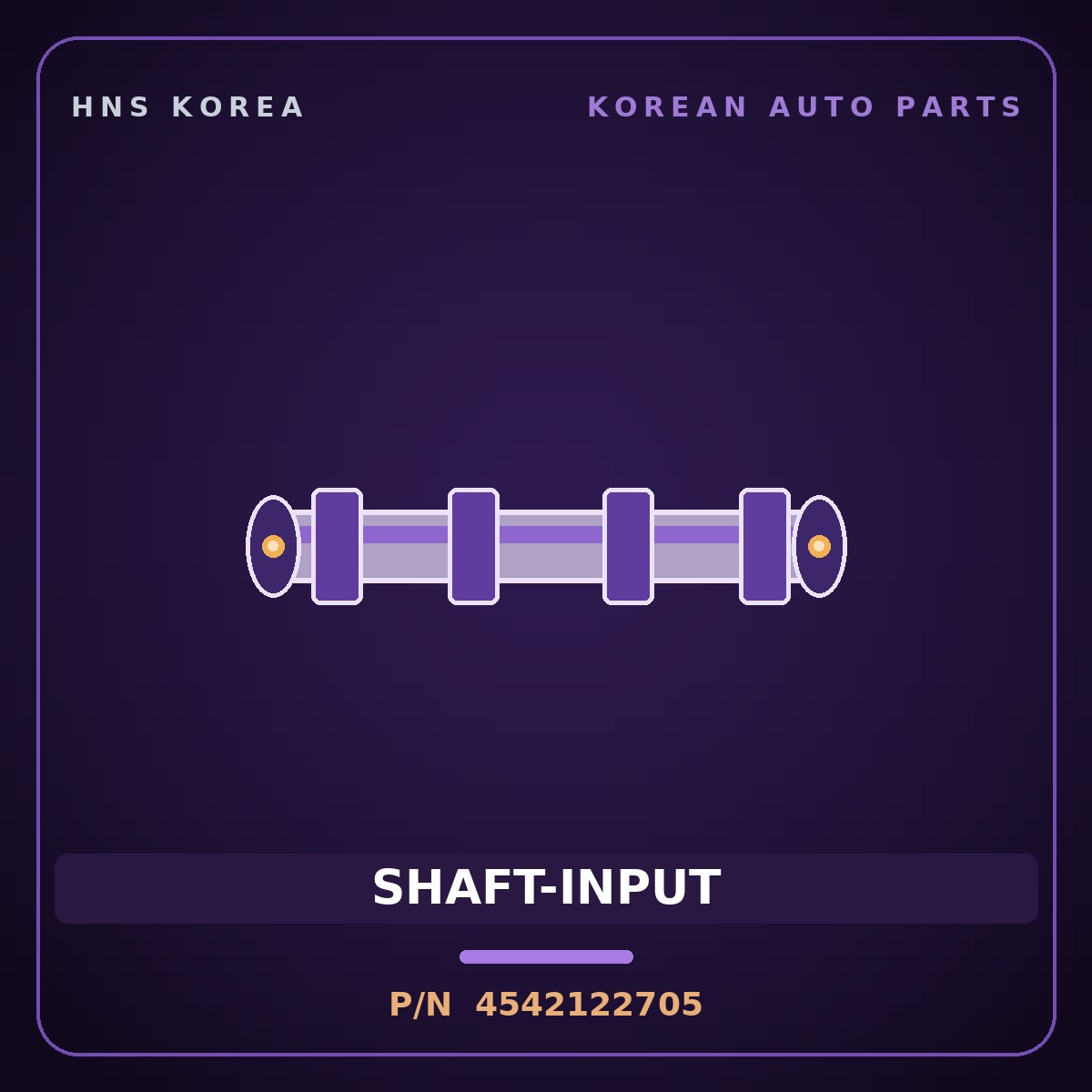Genuine Mobis SHAFT-INPUT 4542122705 for Click 2006 HNS Parts Korea