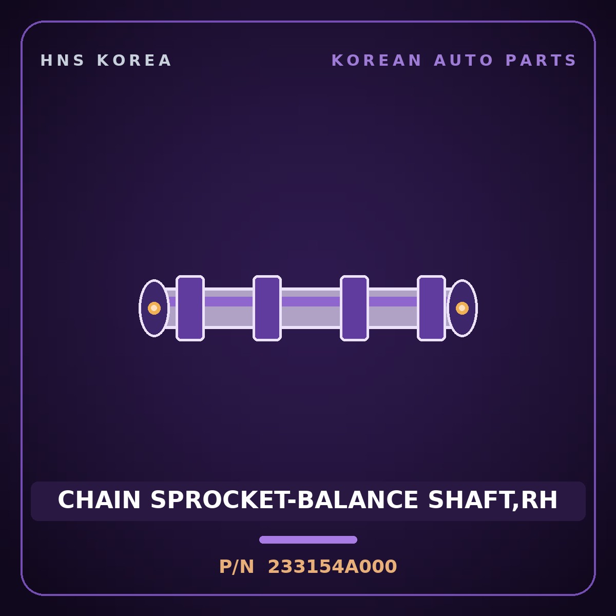 Genuine Mobis CHAIN SPROCKET-BALANCE SHAFT,RH 233154A000 for Libero 2002 HNS Parts Korea