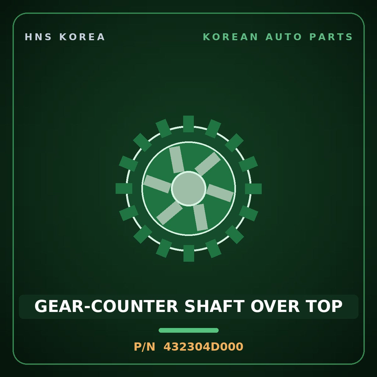 Genuine Mobis GEAR-COUNTER SHAFT OVER TOP 432304D000 for Bongo 1996 HNS Parts Korea