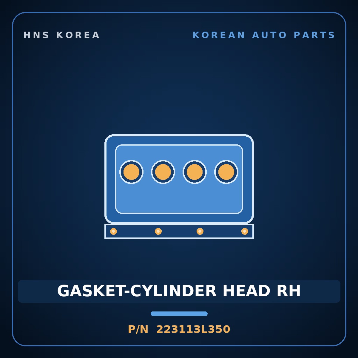Genuine Mobis GASKET-CYLINDER HEAD RH 223113L350 for G80 2012 HNS Parts Korea