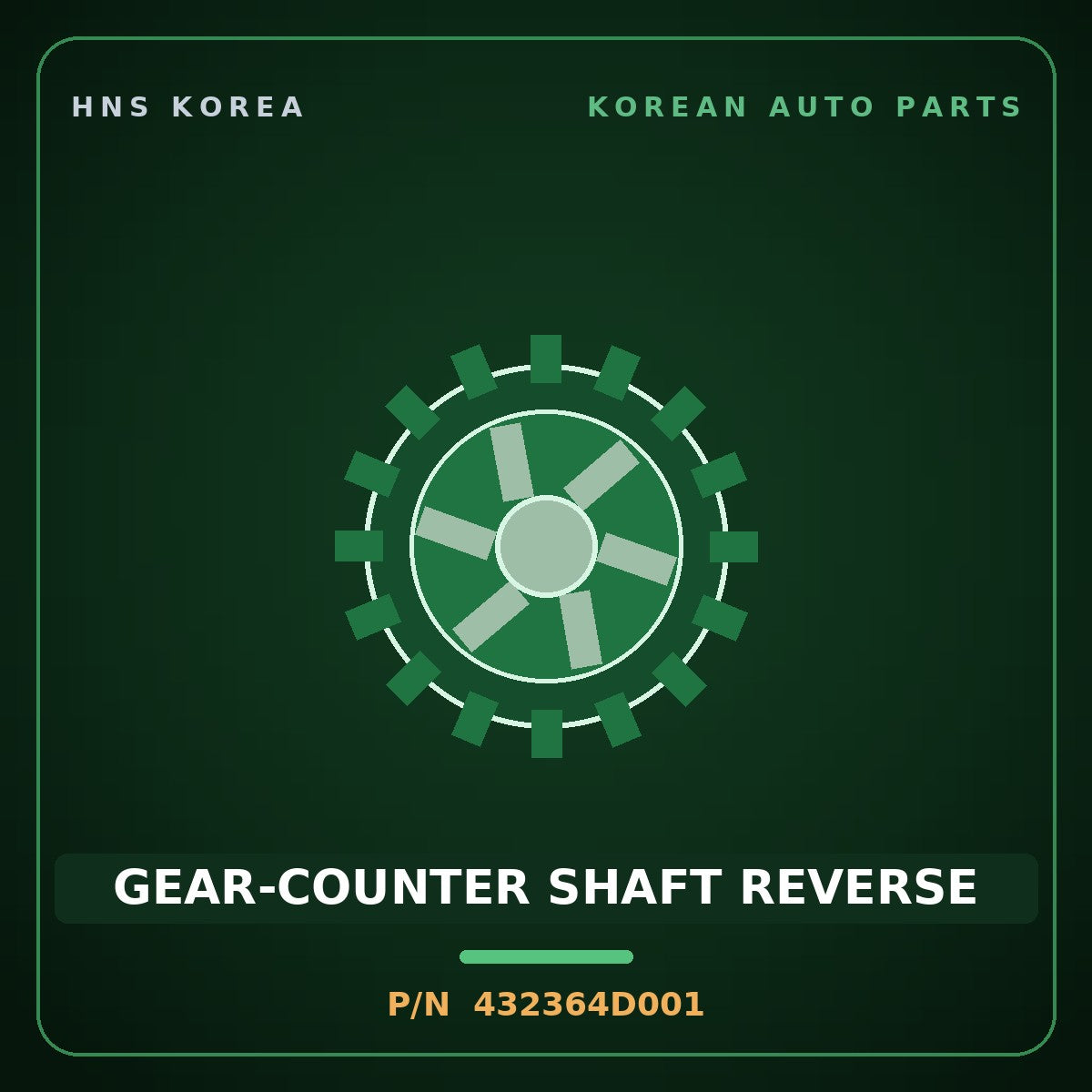 Genuine Mobis GEAR-COUNTER SHAFT REVERSE 432364D001 for Bongo 1996 HNS Parts Korea