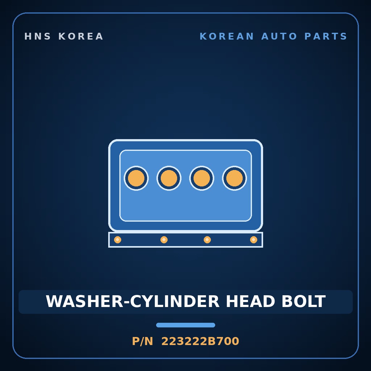 Genuine Mobis WASHER-CYLINDER HEAD BOLT 223222B700 for Accent 2006 HNS Parts Korea