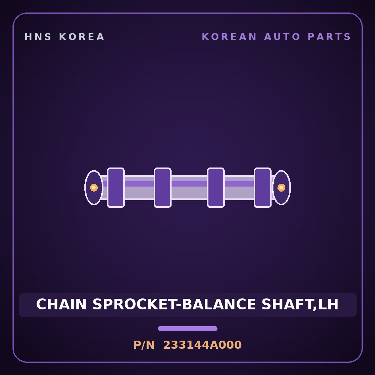Genuine Mobis CHAIN SPROCKET-BALANCE SHAFT,LH 233144A000 for Libero 2002 HNS Parts Korea