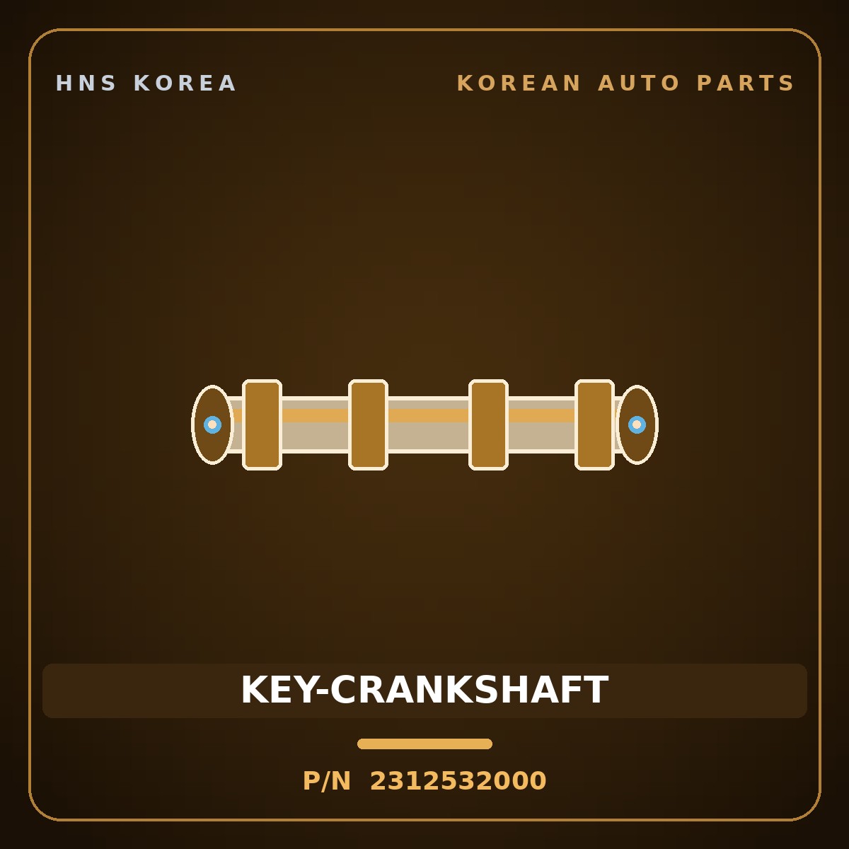 Genuine Mobis KEY-CRANKSHAFT 2312532000 for Avante 1992 HNS Parts Korea