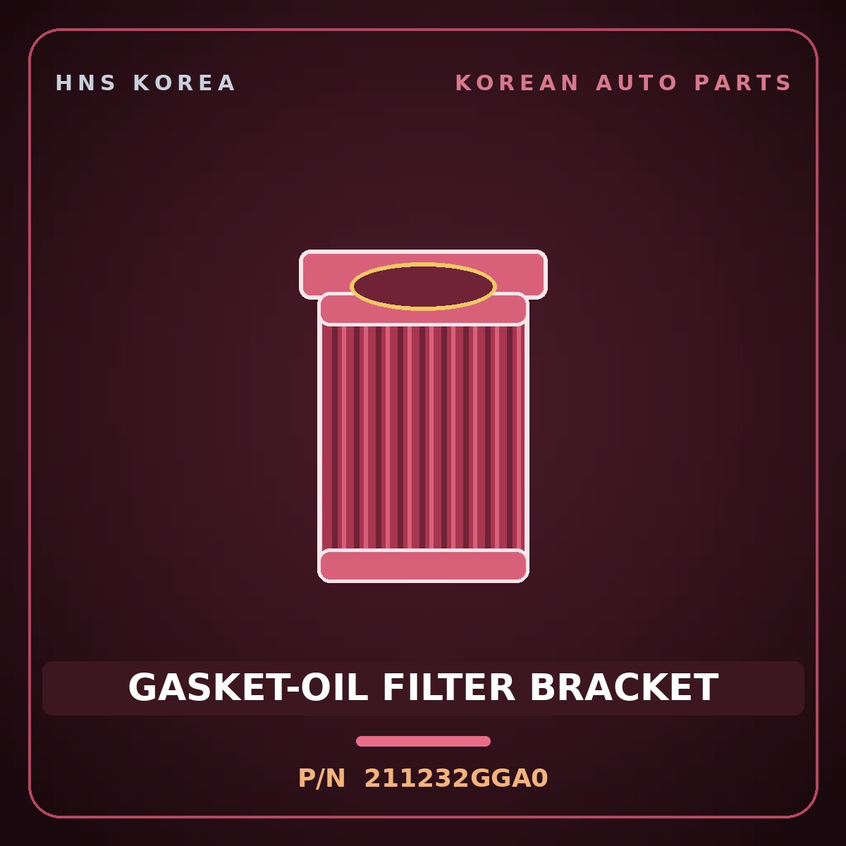 Genuine Mobis GASKET-OIL FILTER BRACKET 211232GGA0 for Avante 2017 HNS Parts Korea