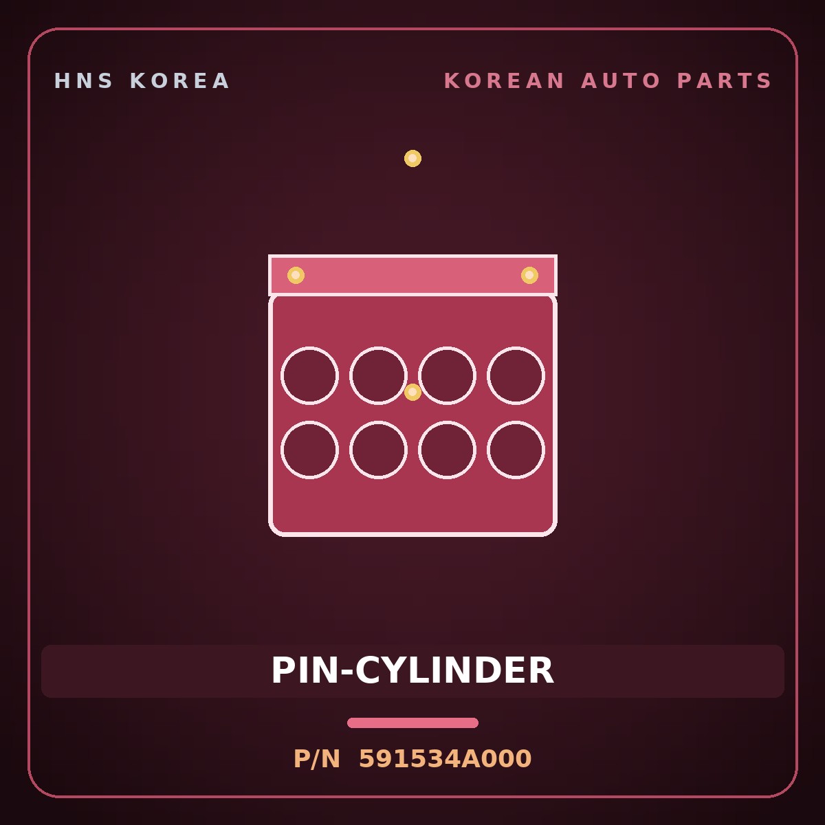 Genuine Mobis PIN-CYLINDER 591534A000 for Grand Starex 1997 HNS Parts Korea