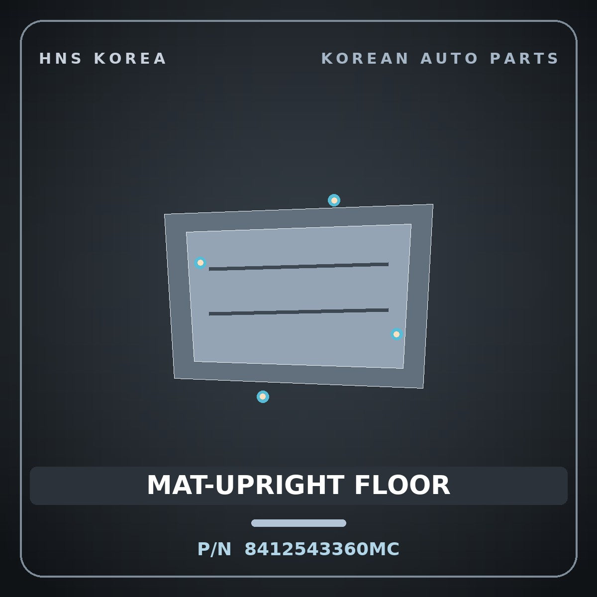 Genuine Mobis MAT-UPRIGHT FLOOR 8412543360MC for Grace 1995 HNS Parts Korea