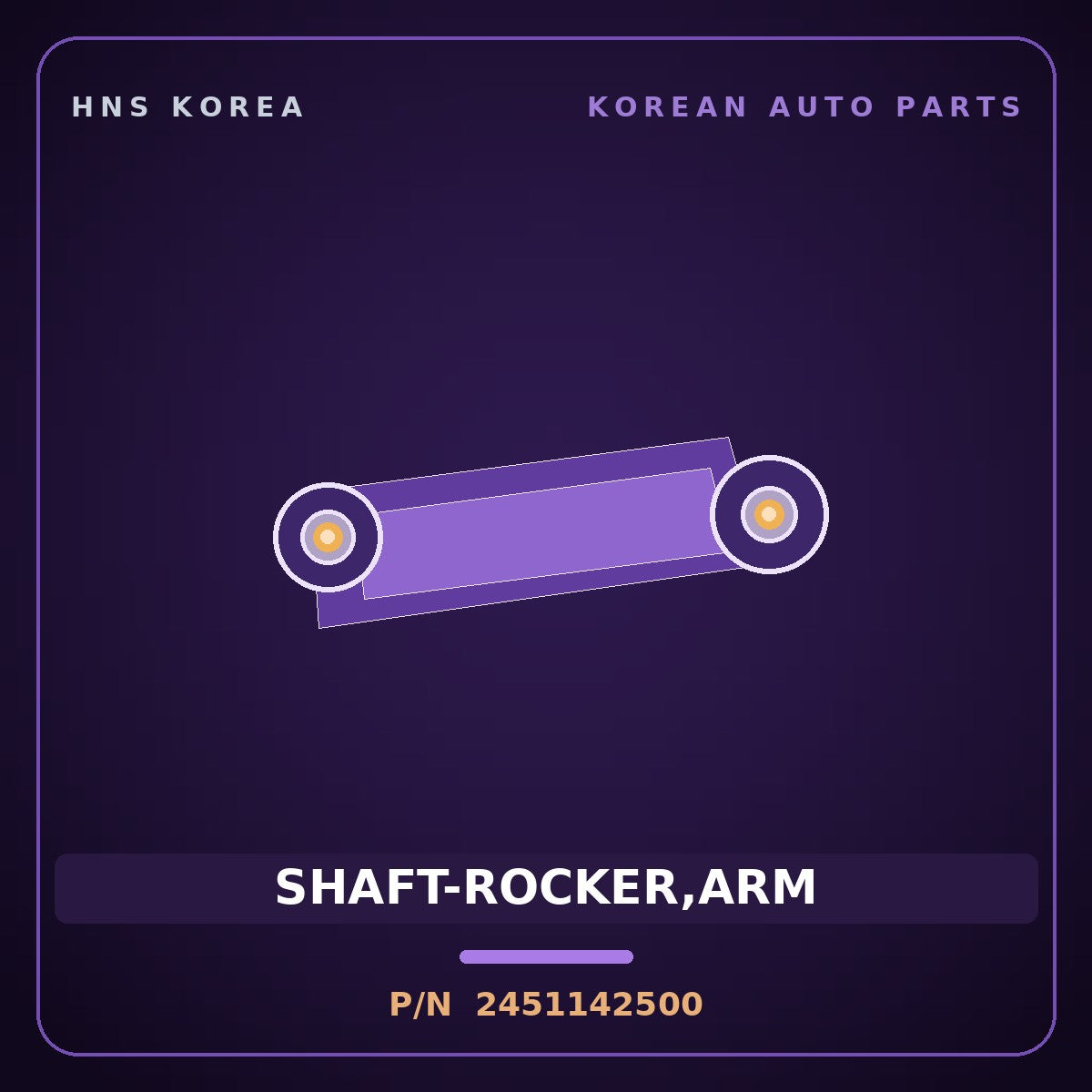 Genuine Mobis SHAFT-ROCKER,ARM 2451142500 for Bongo 1995 HNS Parts Korea