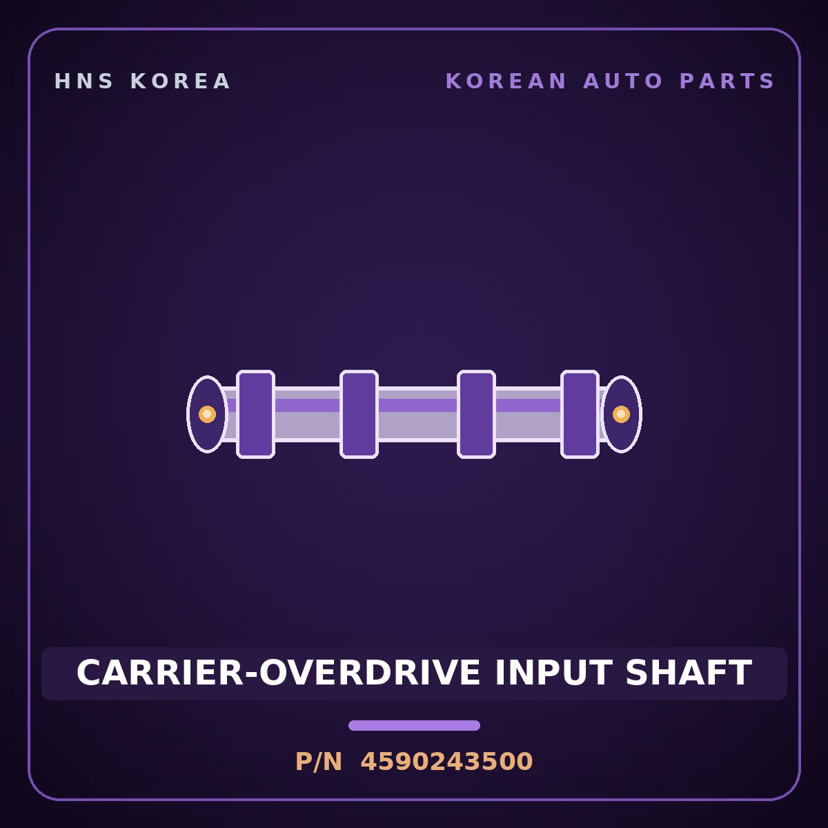 Genuine Mobis CARRIER-OVERDRIVE INPUT SHAFT 4590243500 for Galloper 1995 HNS Parts Korea