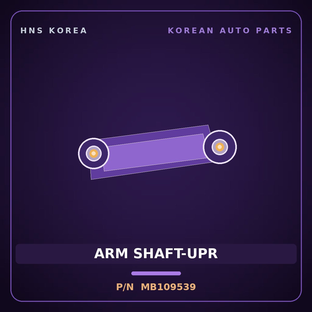 Genuine Mobis ARM SHAFT-UPR MB109539 for Galloper 1998 HNS Parts Korea