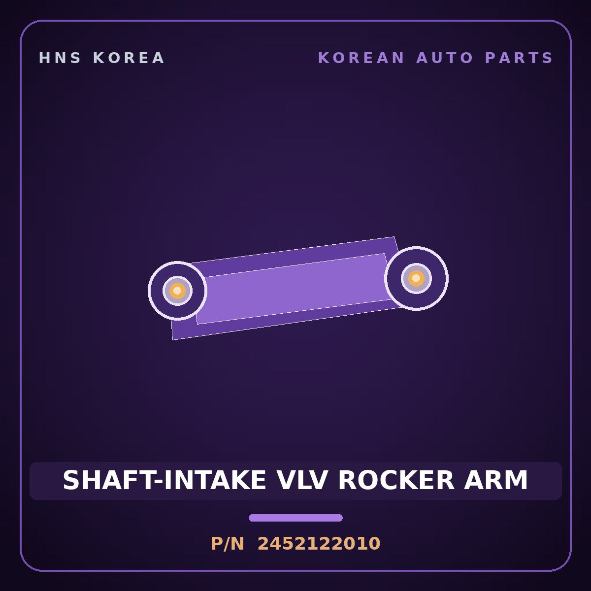 Genuine Mobis SHAFT-INTAKE VLV ROCKER ARM 2452122010 for Click 1996 HNS Parts Korea
