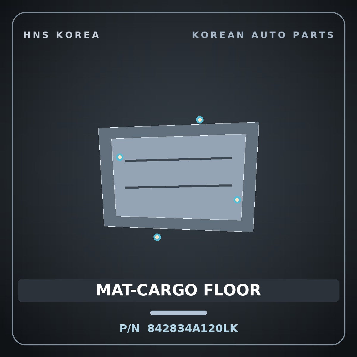Genuine Mobis MAT-CARGO FLOOR 842834A120LK for Grand Starex 1997 HNS Parts Korea