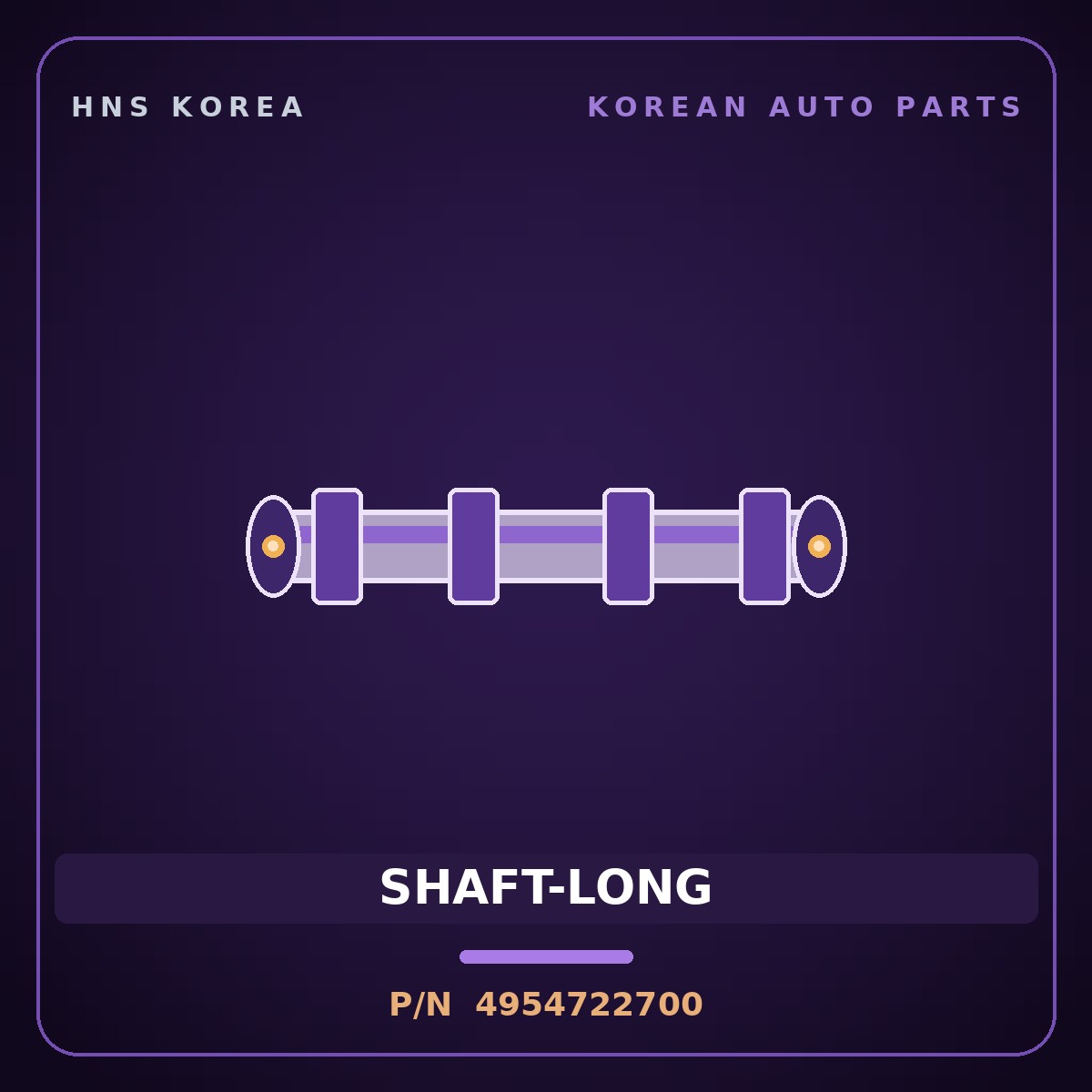 Genuine Mobis SHAFT-LONG 4954722700 for Verna 2000 HNS Parts Korea