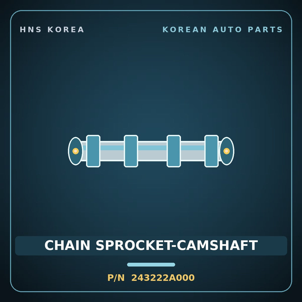 Genuine Mobis CHAIN SPROCKET-CAMSHAFT 243222A000 for Accent 2000 HNS Parts Korea