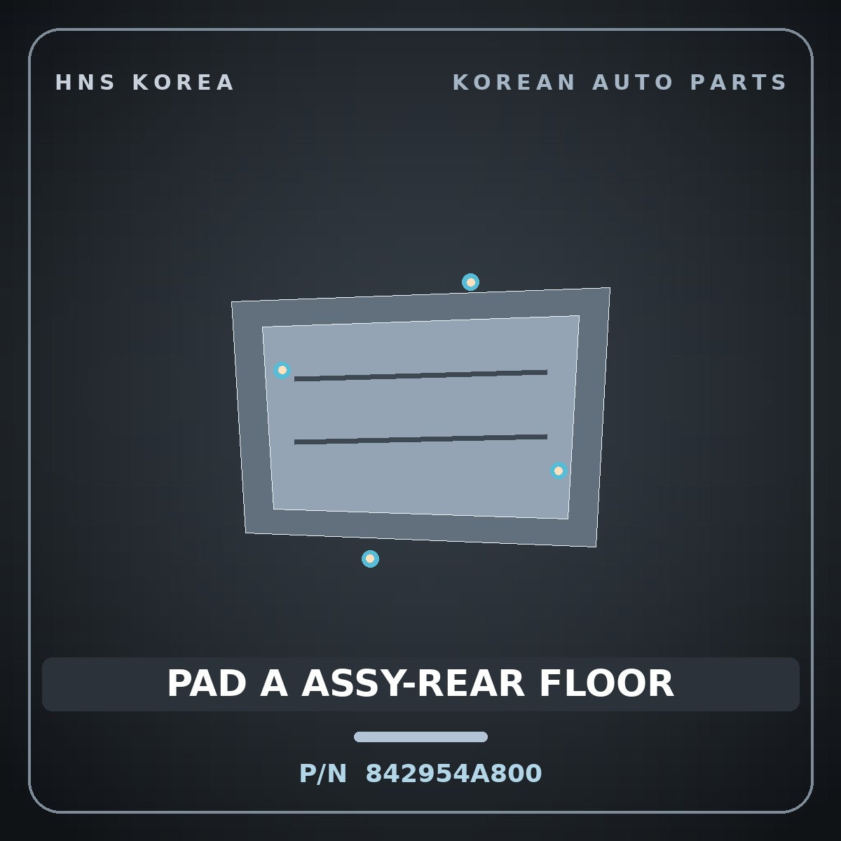 Genuine Mobis PAD A ASSY-REAR FLOOR 842954A800 for Starex 2006 HNS Parts Korea