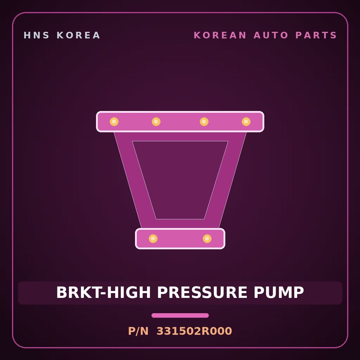 Genuine Mobis BRKT-HIGH PRESSURE PUMP 331502R000 for G80 2020 HNS Parts Korea