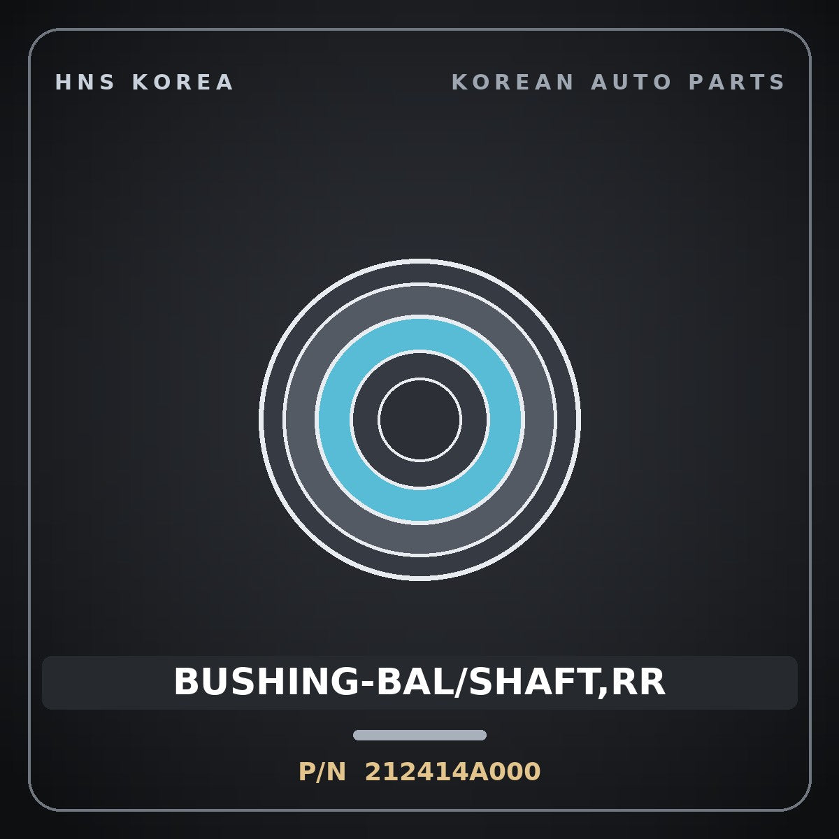 Genuine Mobis BUSHING-BAL/SHAFT,RR 212414A000 for Grand Starex 2002 HNS Parts Korea