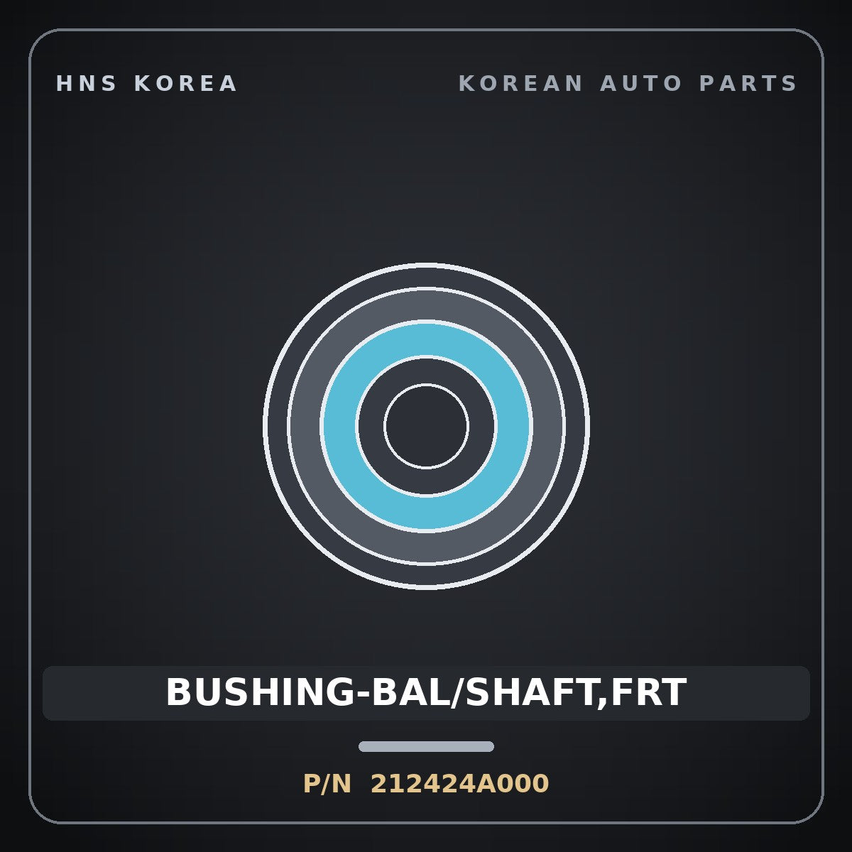 Genuine Mobis BUSHING-BAL/SHAFT,FRT 212424A000 for Grand Starex 2002 HNS Parts Korea