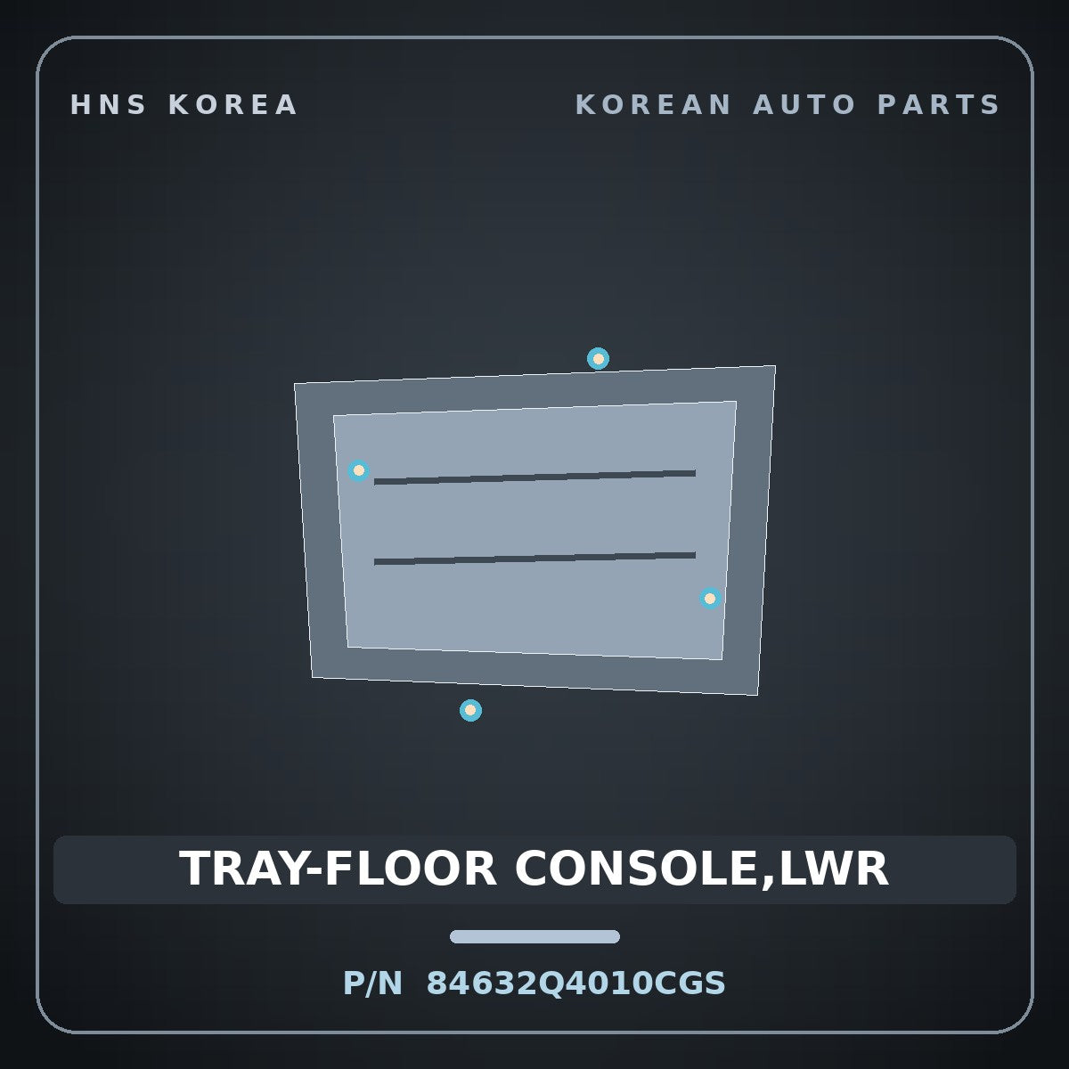 Genuine Mobis TRAY-FLOOR CONSOLE,LWR 84632Q4010CGS for Niro 2019 HNS Parts Korea