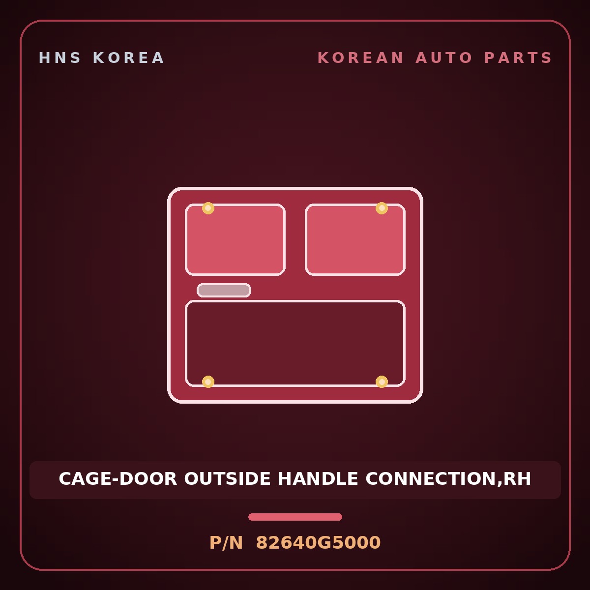 Genuine Mobis CAGE-DOOR OUTSIDE HANDLE CONNECTION,RH 82640G5000 for Niro 2016 HNS Parts Korea
