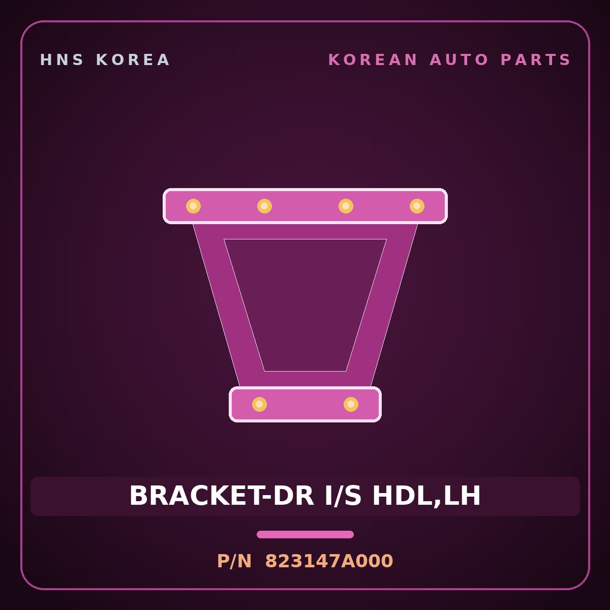Genuine Mobis BRACKET-DR I/S HDL,LH 823147A000 for 11-Ton Truck 1997 HNS Parts Korea