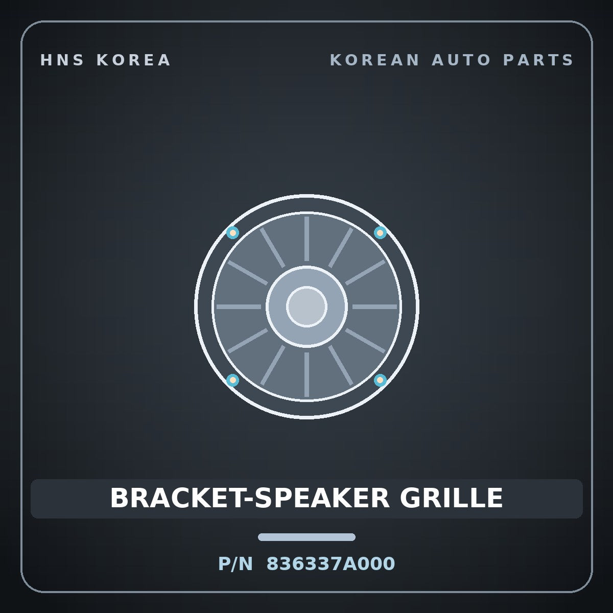 Genuine Mobis BRACKET-SPEAKER GRILLE 836337A000 for 11-Ton Truck 1997 HNS Parts Korea