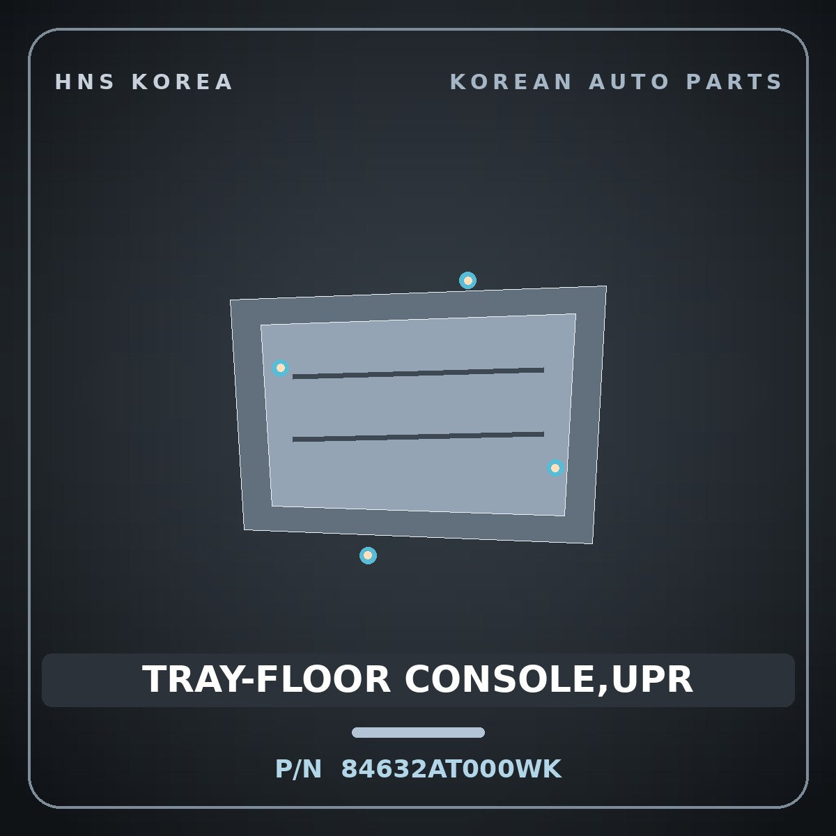 Genuine Mobis TRAY-FLOOR CONSOLE,UPR 84632AT000WK for Niro 2021 HNS Parts Korea