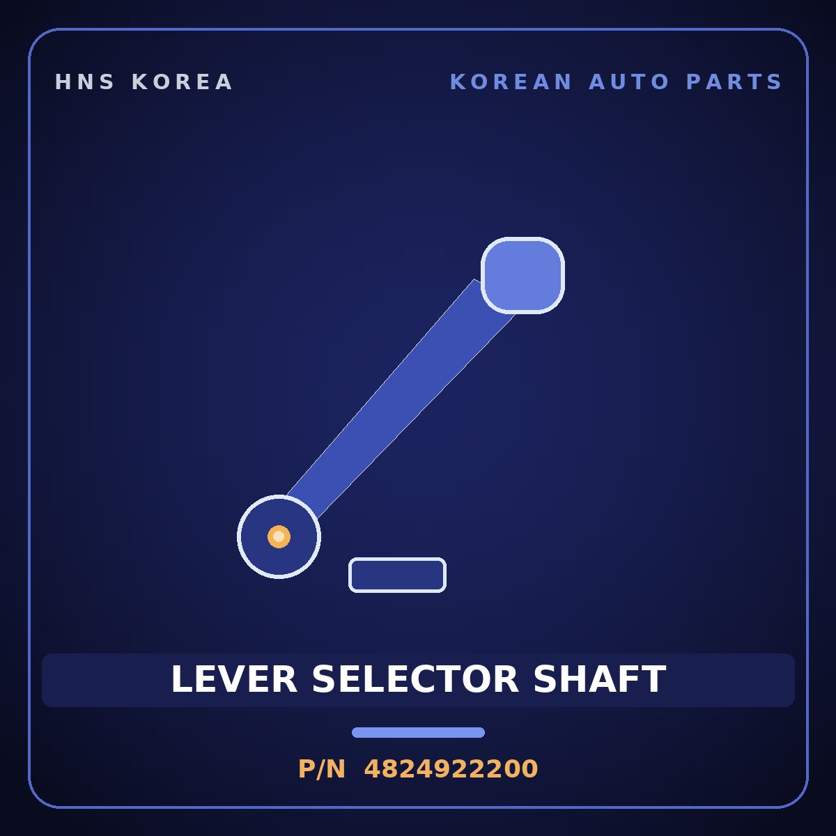 Genuine Mobis LEVER SELECTOR SHAFT 4824922200 for Pride 2006 HNS Parts Korea