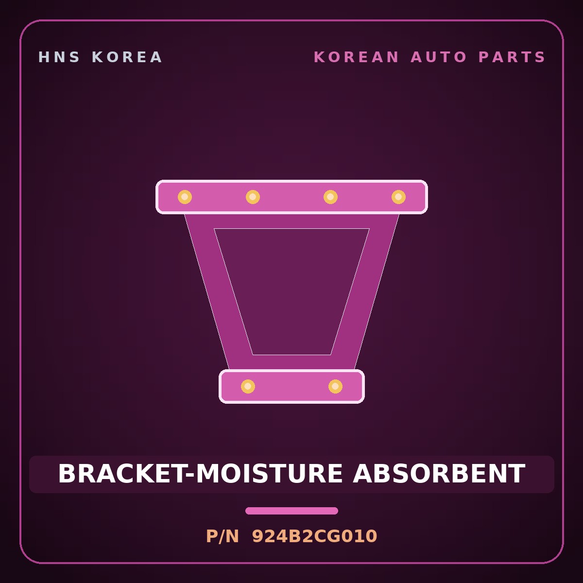 Genuine Mobis BRACKET-MOISTURE ABSORBENT 924B2CG010 for Grandeur 2021 HNS Parts Korea