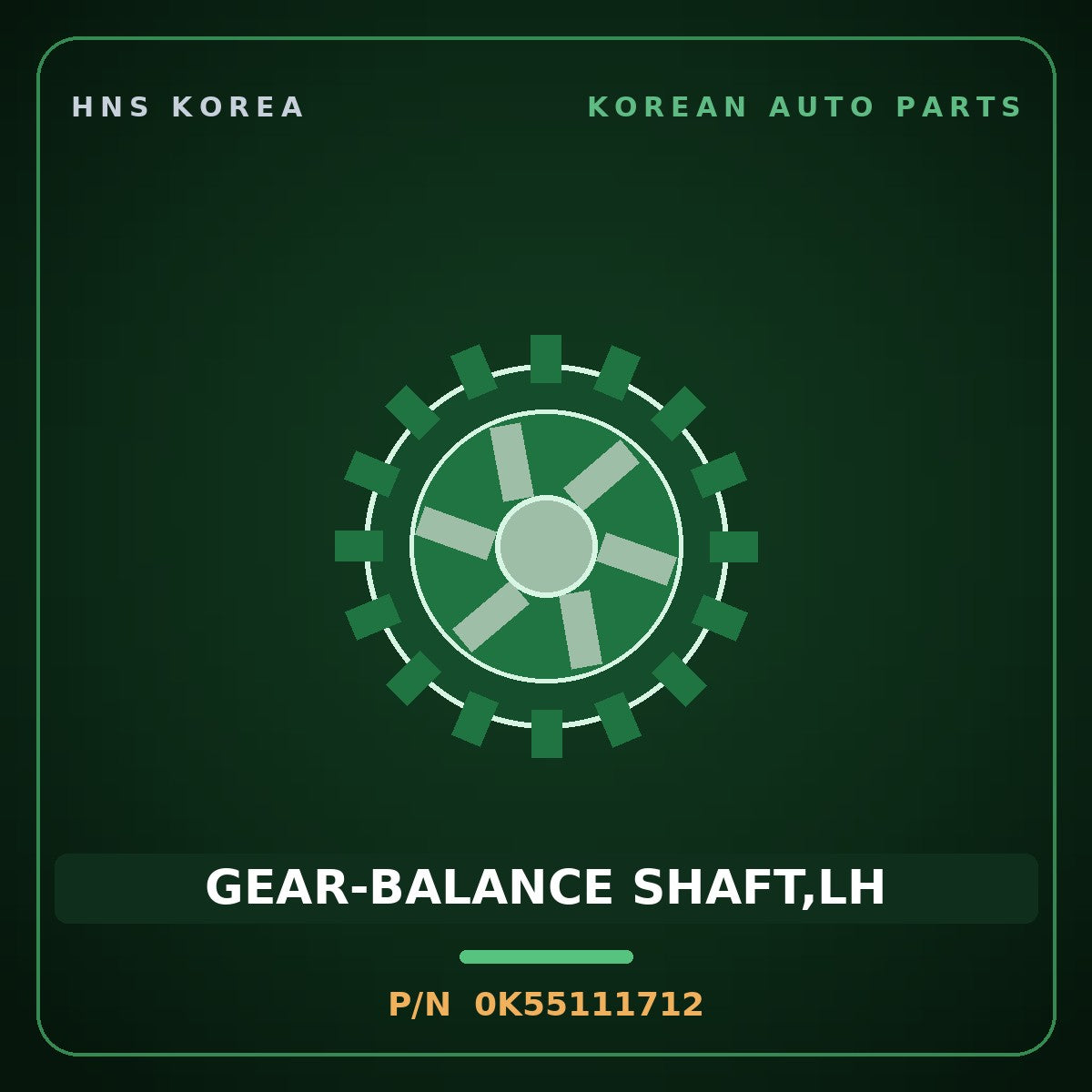 Genuine Mobis GEAR-BALANCE SHAFT,LH 0K55111712 for Bongo 1996 HNS Parts Korea