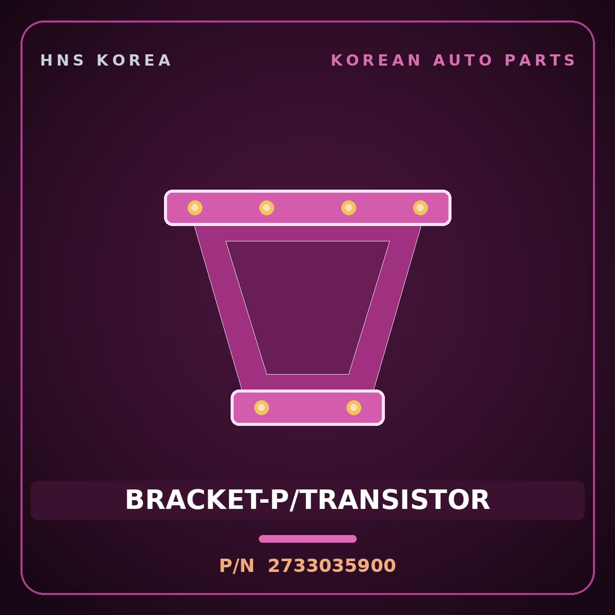 Genuine Mobis BRACKET-P/TRANSISTOR 2733035900 for Galloper 1997 HNS Parts Korea