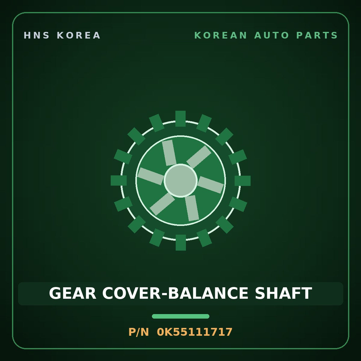 Genuine Mobis GEAR COVER-BALANCE SHAFT 0K55111717 for Bongo 1996 HNS Parts Korea