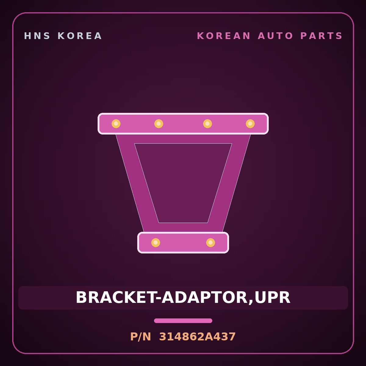 Genuine Mobis BRACKET-ADAPTOR,UPR 314862A437 for Accent 2006 HNS Parts Korea