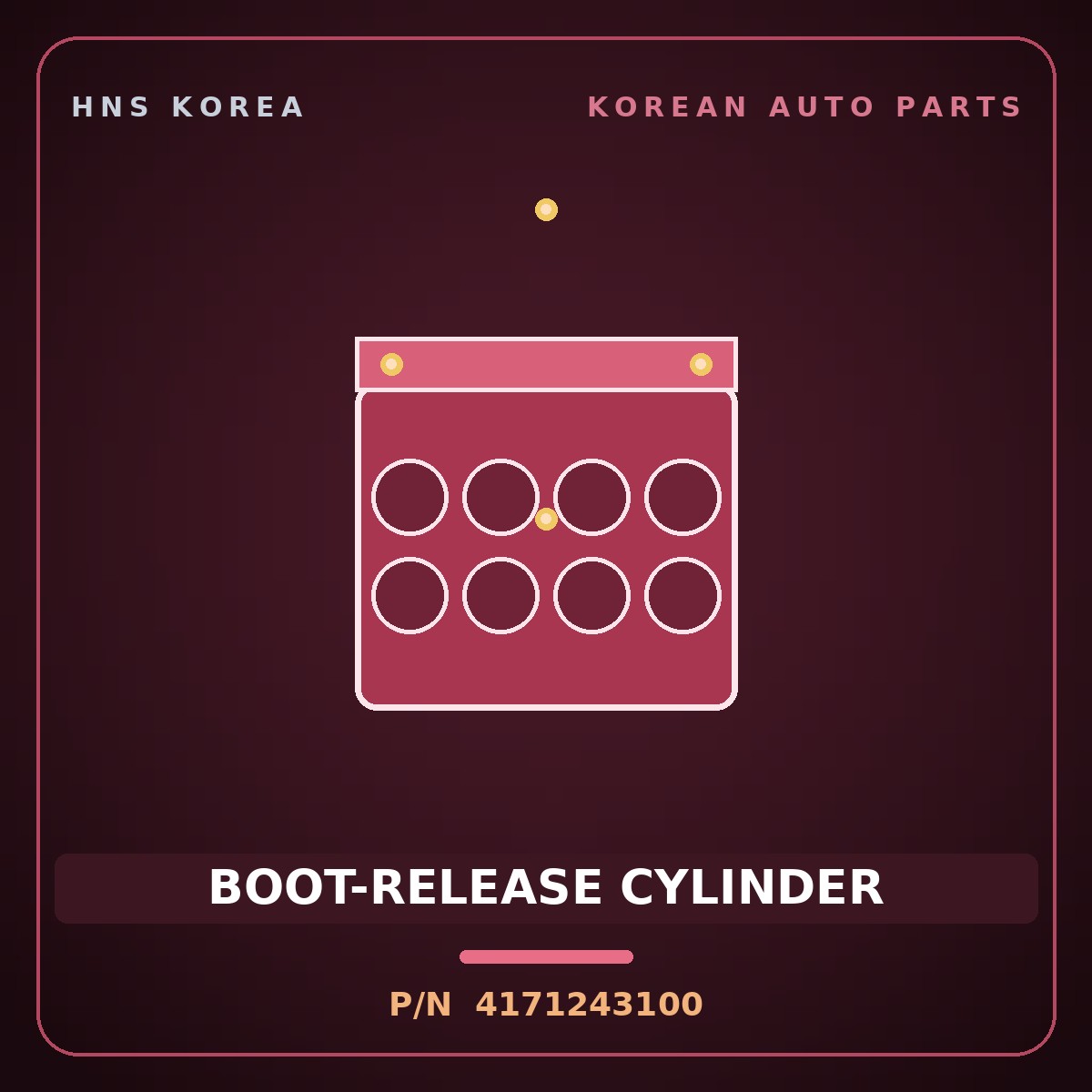 Genuine Mobis BOOT-RELEASE CYLINDER 4171243100 for Bongo 1995 HNS Parts Korea