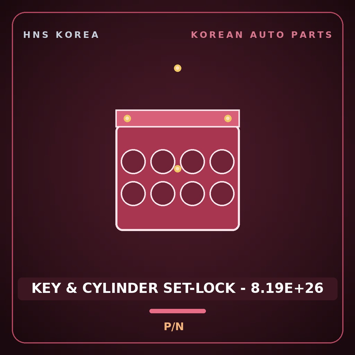 Genuine Mobis KEY & CYLINDER SET-LOCK - 8.19E+26  for Tiburon 1997 HNS Parts Korea