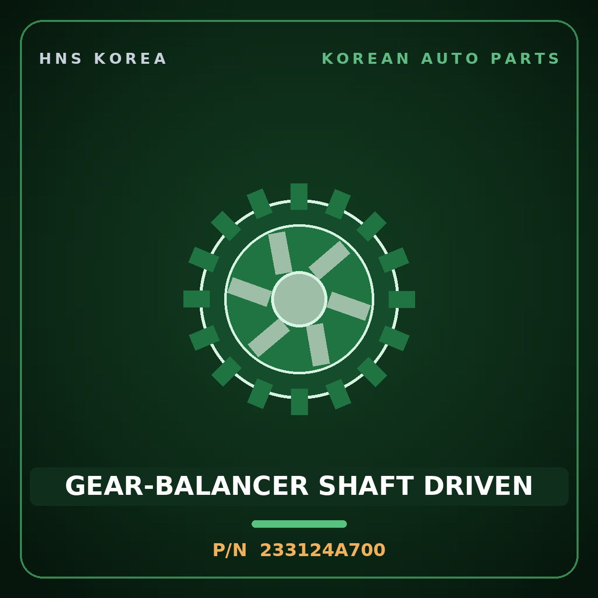 Genuine Mobis GEAR-BALANCER SHAFT DRIVEN 233124A700 for Bongo 2004 HNS Parts Korea