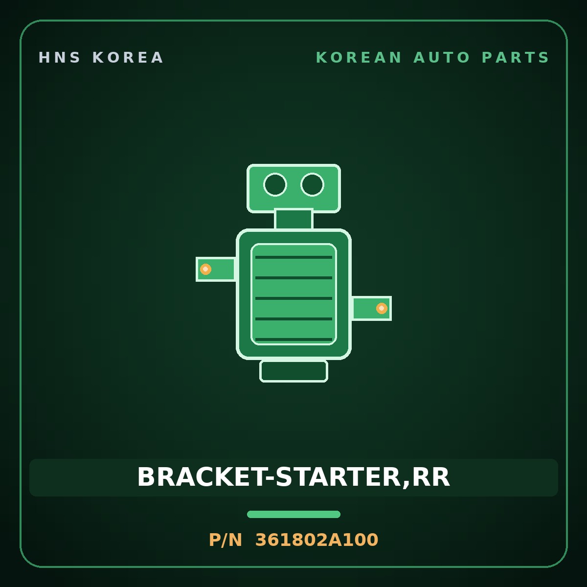 Genuine Mobis BRACKET-STARTER,RR 361802A100 for Avante 2006 HNS Parts Korea