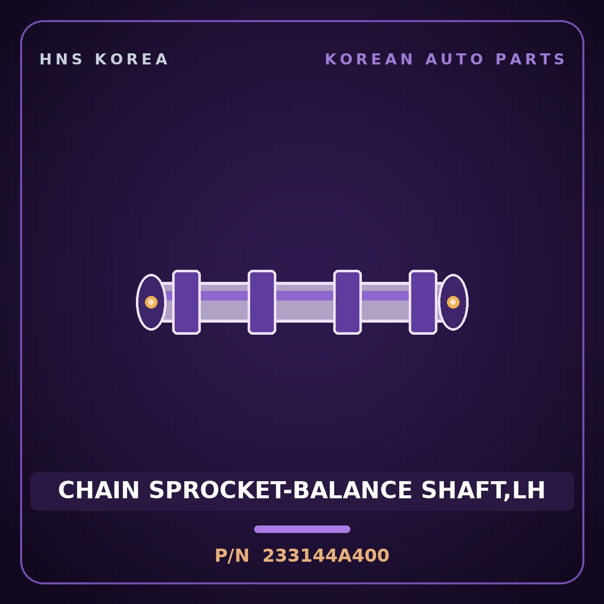 Genuine Mobis CHAIN SPROCKET-BALANCE SHAFT,LH 233144A400 for Bongo 2002 HNS Parts Korea