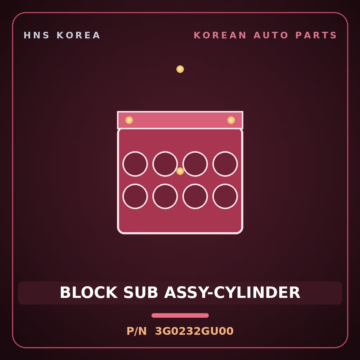 Genuine Mobis BLOCK SUB ASSY-CYLINDER 3G0232GU00 for Santa Fe 2010 HNS Parts Korea