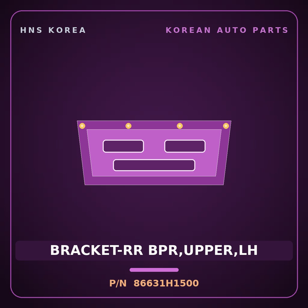Genuine Mobis BRACKET-RR BPR,UPPER,LH 86631H1500 for Terracan 2000 HNS Parts Korea
