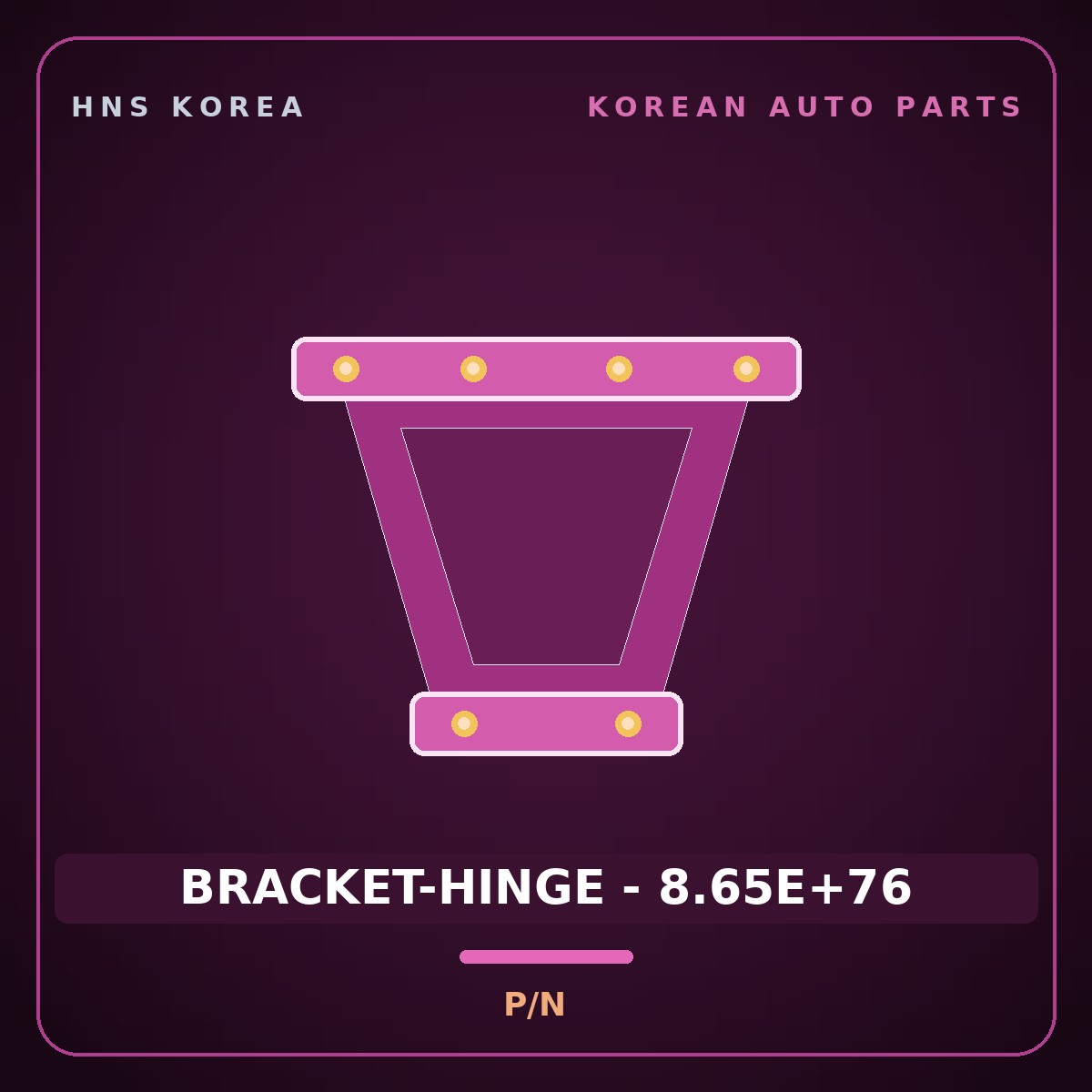 Genuine Mobis BRACKET-HINGE - 8.65E+76  for Express 2019 HNS Parts Korea