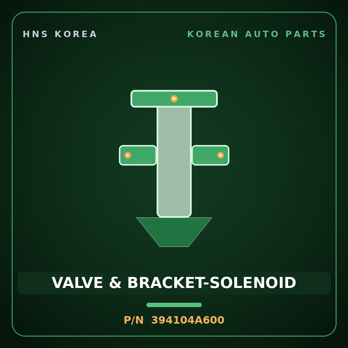 Genuine Mobis VALVE & BRACKET-SOLENOID 394104A600 for Solati 2014 HNS Parts Korea