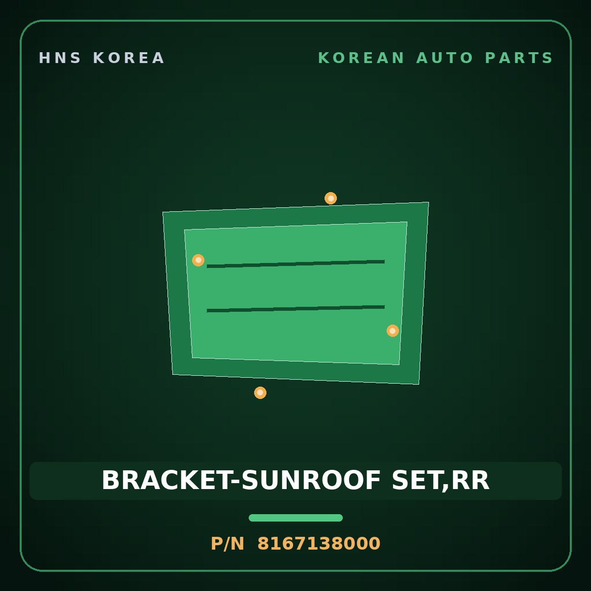 Genuine Mobis BRACKET-SUNROOF SET,RR 8167138000 for Sonata 1999 HNS Parts Korea
