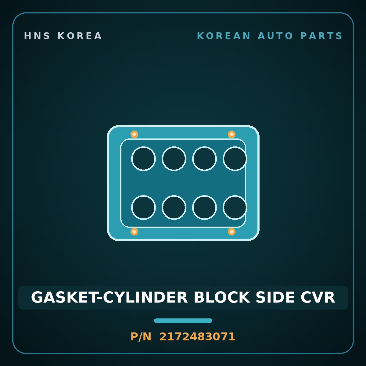 Genuine Mobis GASKET-CYLINDER BLOCK SIDE CVR 2172483071 for Aero City 2008 HNS Parts Korea